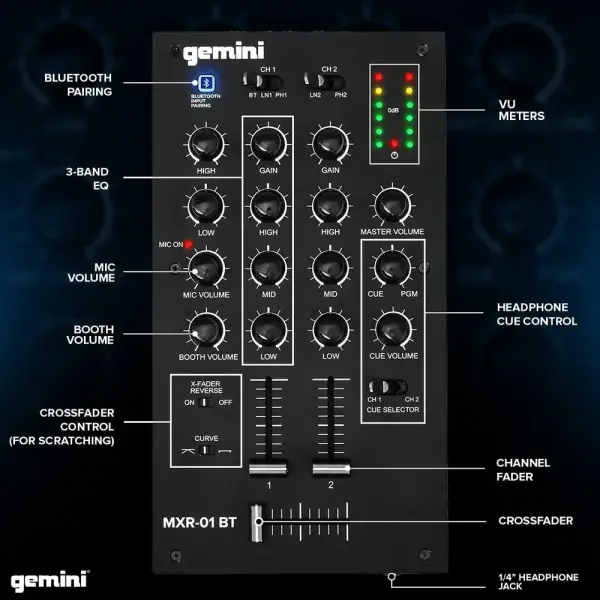 MXR-01BT 2-Kanal Bluetooth Destekli DJ Mikser - 2