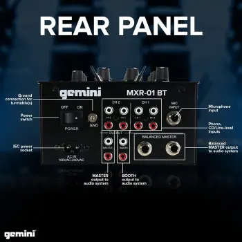 MXR-01BT 2-Kanal Bluetooth Destekli DJ Mikser - 6