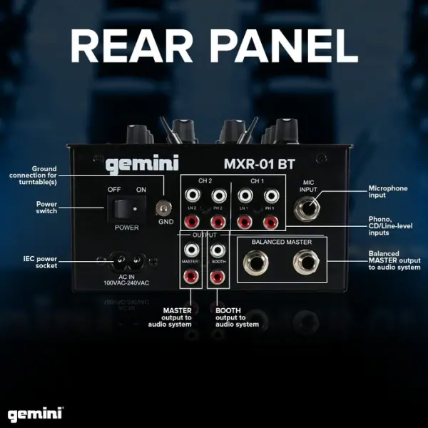 MXR-01BT 2-Kanal Bluetooth Destekli DJ Mikser - 6