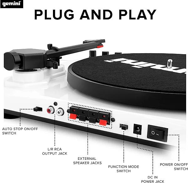 TT-900 Bluetooth Stereo Turntable Paket (Beyaz) - 3