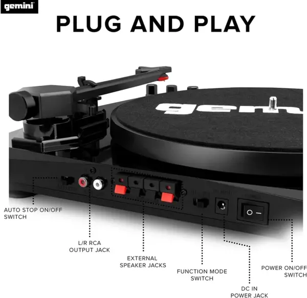 TT-900 Bluetooth Stereo Turntable Paket (Siyah) - 3