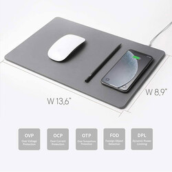 HANDS 3 PRO LATTE CREAM Wireless Şarjlı Mouse Pad - FAST CHARGING - Thumbnail