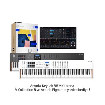 KeyLab 88 MKII Hammer Action MIDI Klavye - White Edition - Arturia