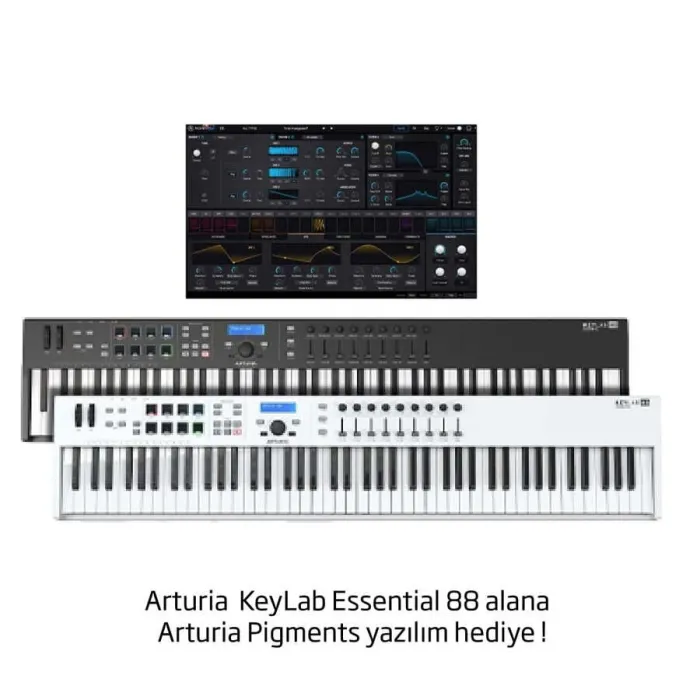 KeyLab Essential 88 MK2 Midi Klavye (BEYAZ) + Arturia Pigments - Arturia