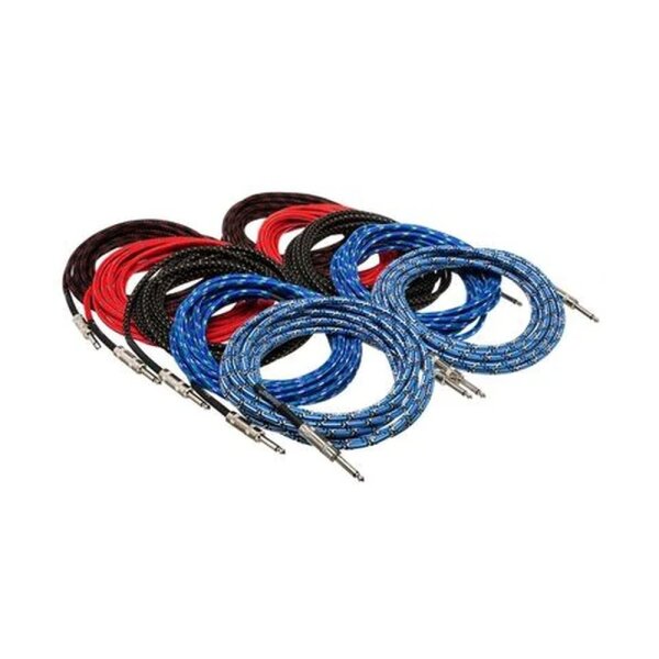 Kumaş Gitar Kablosu, Kırmızı-Yeşil, 4.5 mt. (3GT-18C3) - Hosa