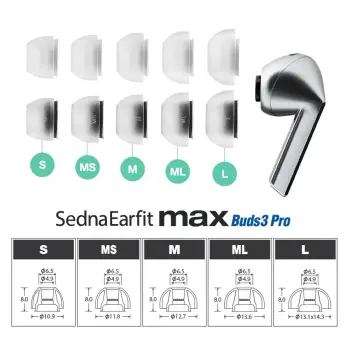 MAX for Galaxy Buds 3 Pro Phantom Black (M/ML/L) 3 Çift - 5