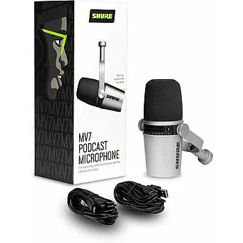 MV7 Dinamik XLR-USB Podcast Mikrofonu (Silver) - 3