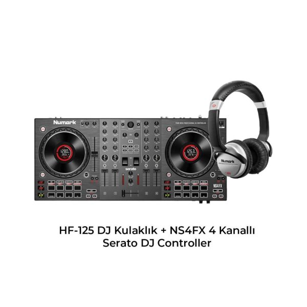 NS4FX 4 Kanallı DJ Controller ve HF125 DJ Kulaklık Paketi - Numark