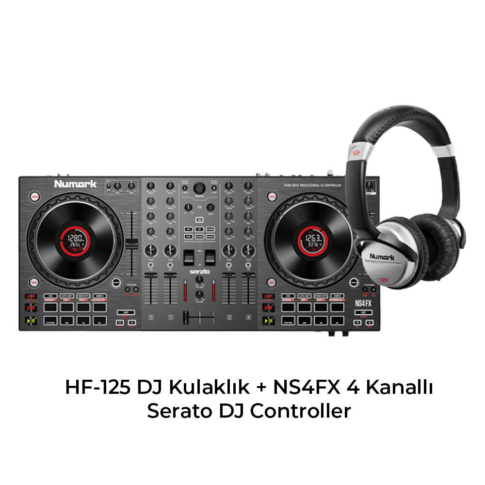 NS4FX 4 Kanallı DJ Controller ve HF125 DJ Kulaklık Paketi