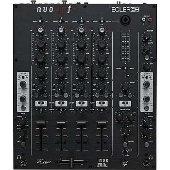 NUO4.0F - 4 Kanal Analog DJ Mikser (SİYAH) - Ecler