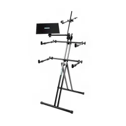 O2L Çift Katlı Stand - Mikrofonluklu ve Laptop Bölmeli Org Standı - CTT