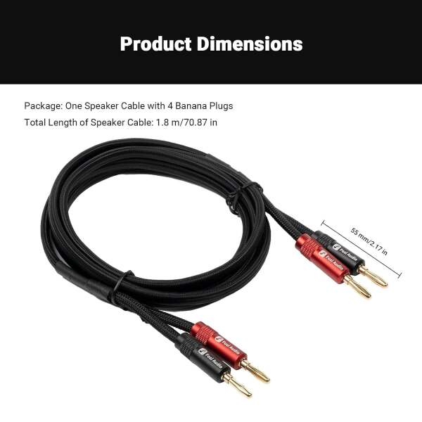 Oxygen-Free Copper Speaker Cables (2 Çift) | 1.8mt - 8