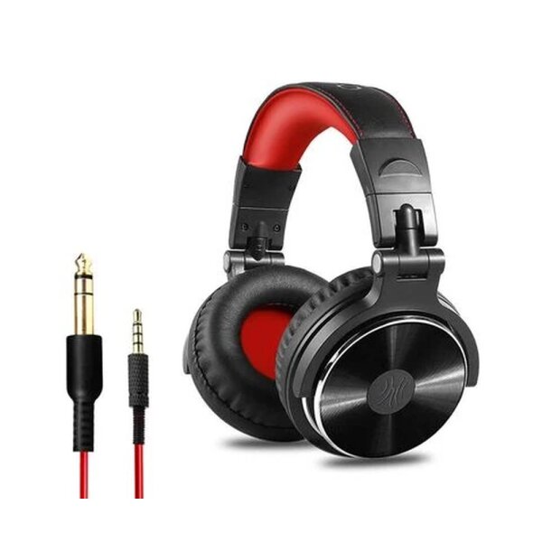Pro10 Kulak Üstü Kablolu DJ Kulaklığı (Kırmızı) - OneOdio