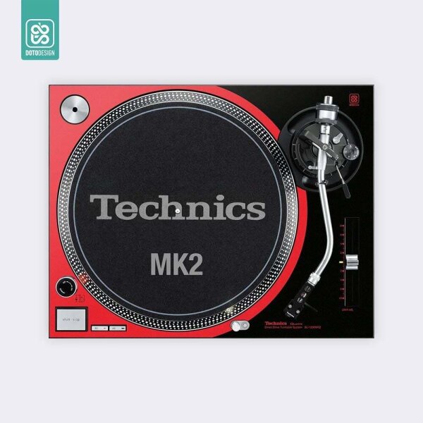 Skin Technics SL-1200 / 1210 MK2 Pikap - Koruyucu Sticker - Kırmızı/Siyah - 1