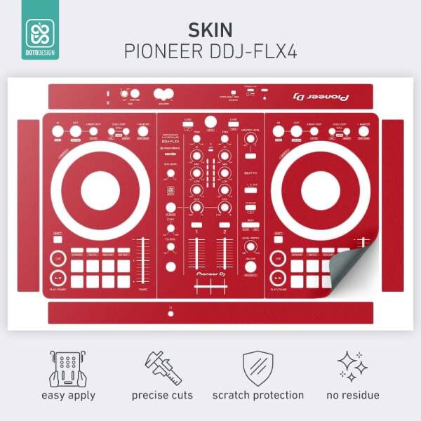 Skin Pioneer DDJ-FLX4 Koruyucu Kaplama - Red - 2