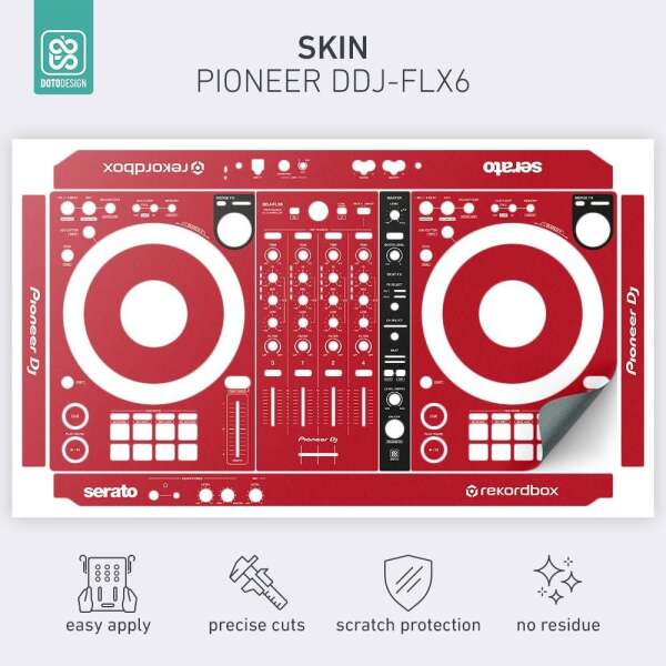 Skin Pioneer DDJ-FLX6 Koruyucu Kaplama - Red - 2