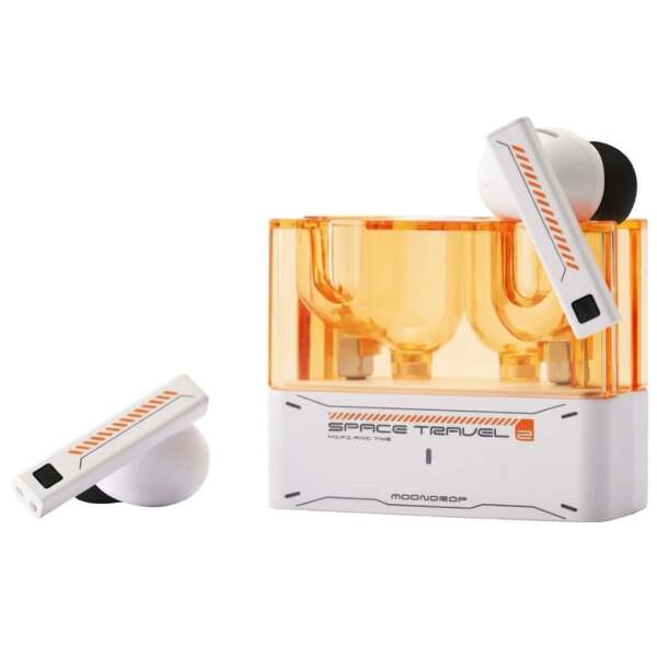 Space Travel 2 True Wireless Headphone (TWS) | White Orange - 1