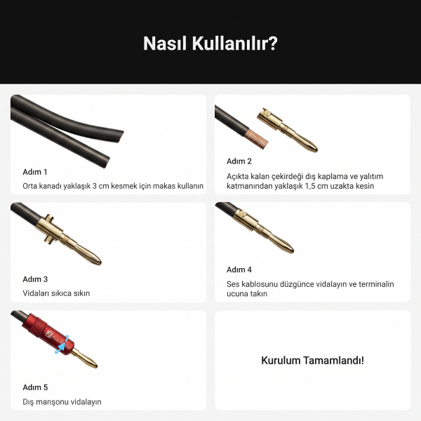 Speaker Banana Plugs | 2 Çift / 4 Adet - 2