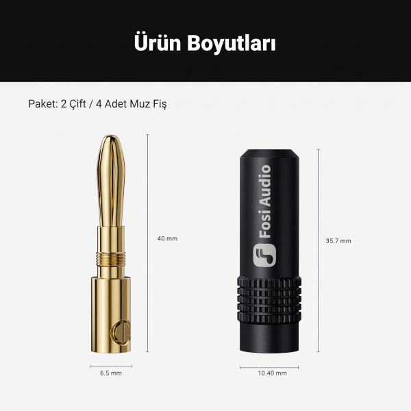 Speaker Banana Plugs | 2 Çift / 4 Adet - 3