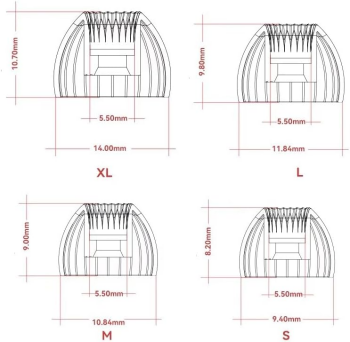 SPRING TIPS (L) Silicone Eartips - 3
