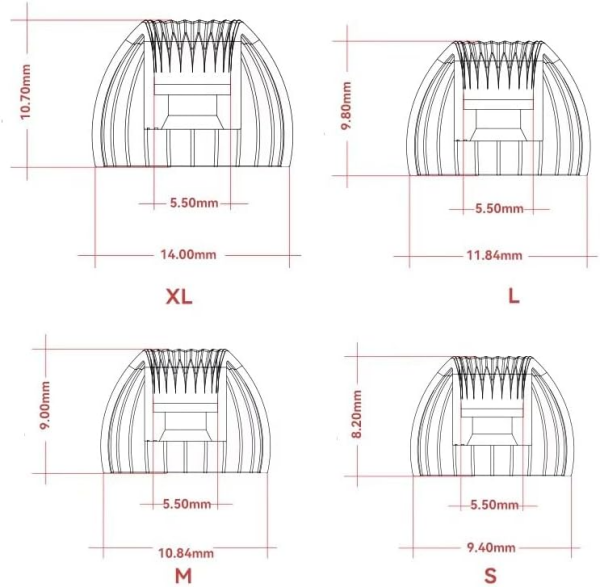 SPRING TIPS (L) Silicone Eartips - 3