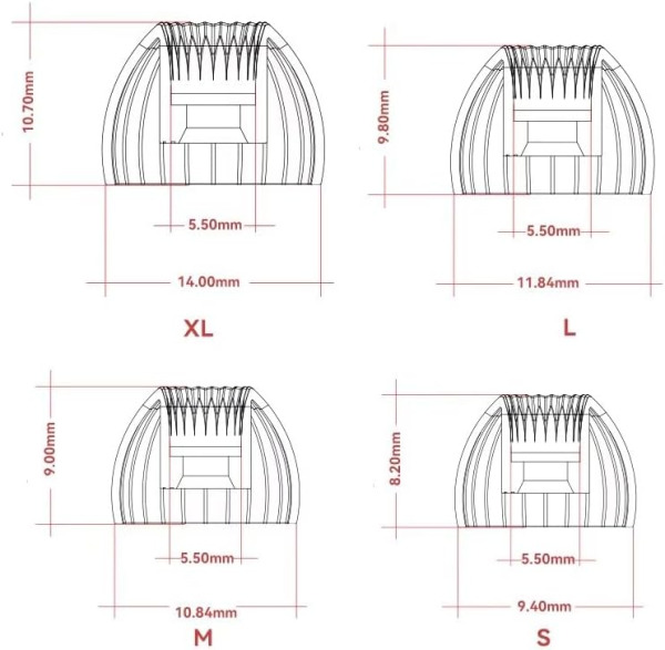 SPRING TIPS (L) Silicone Eartips - 3