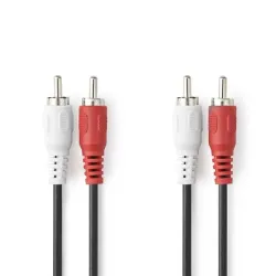 Stereo Ses Kablosu 3m (2x RCA Erkek - 2x RCA Erkek) - Nedis Cable