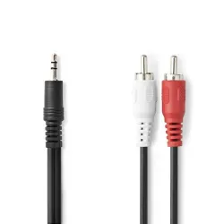 Stereo Ses Kablosu 3m (3.5 mm Erkek - 2x RCA Erkek) - Nedis Cable