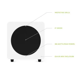 SUB8 | 8'' 300W Akitf Hi-Fi Subwoofer | Mat Beyaz - Garaj Ürünü - 5