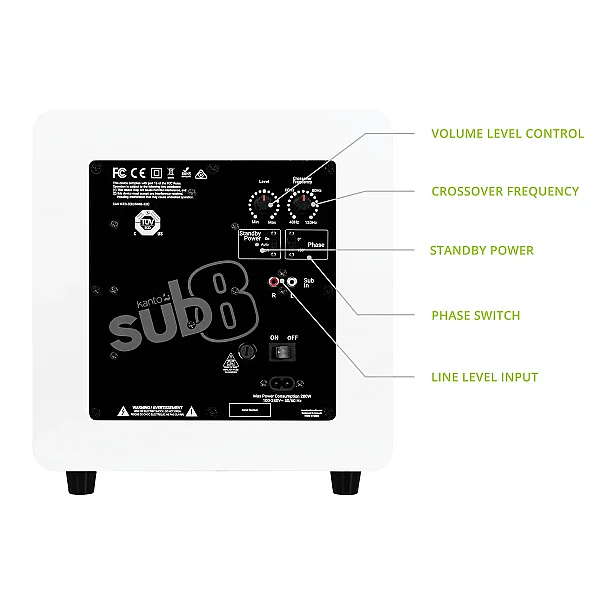 SUB8 | 8'' 300W Akitf Hi-Fi Subwoofer | Mat Beyaz - 6