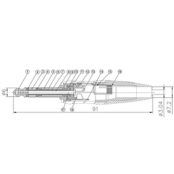 TRS (M) - XLR (F) Kablo 30 Metre - 3