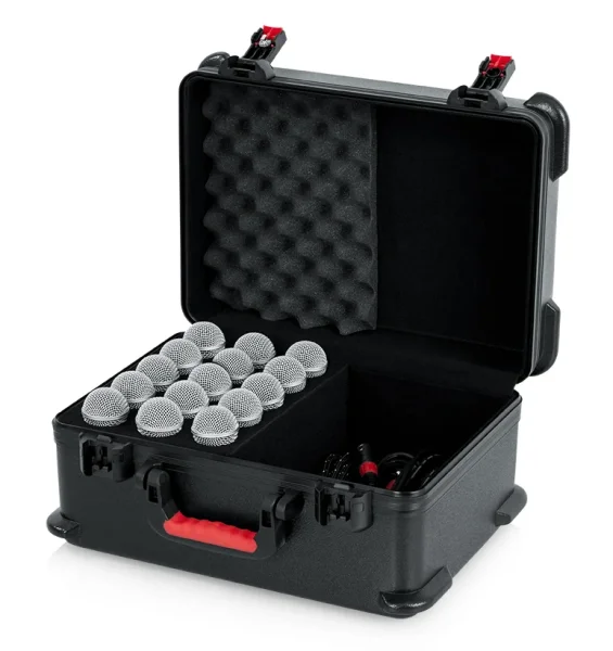 TSA ATA Molded Case w/ Drops for (15) Mics | GTSA-MIC15 - 1
