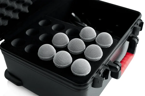 TSA ATA Molded Case w/ Drops for (15) Mics | GTSA-MIC15 - 2