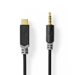 USB-C Erkek - 3.5 mm Erkek 1 m Altın Kaplama Kablo - Nedis Cable
