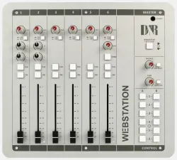 Webstation-USB 6 channel dual input radio On-Air console with 2x MIC, 3x USB and 1x VOIP - D&R Electronica