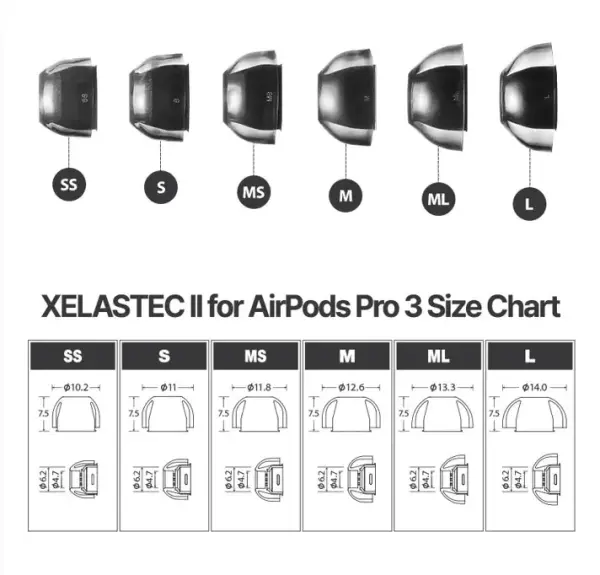 XELASTEC 2 for AirPods Pro 3 (ML) 2 Çift - 5