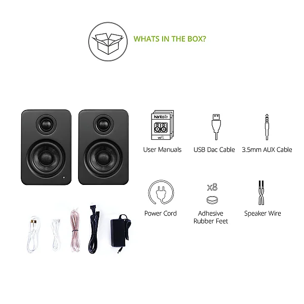 YU2 | 100W Watt 3'' Aktif Hoparlörler, Bluetooth® - Mat Siyah - 7