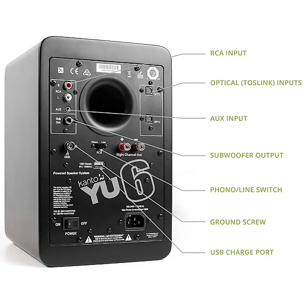 YU6 | 200W Watt 5'' Aktif Hoparlörler, Bluetooth® - Mat Siyah - 5