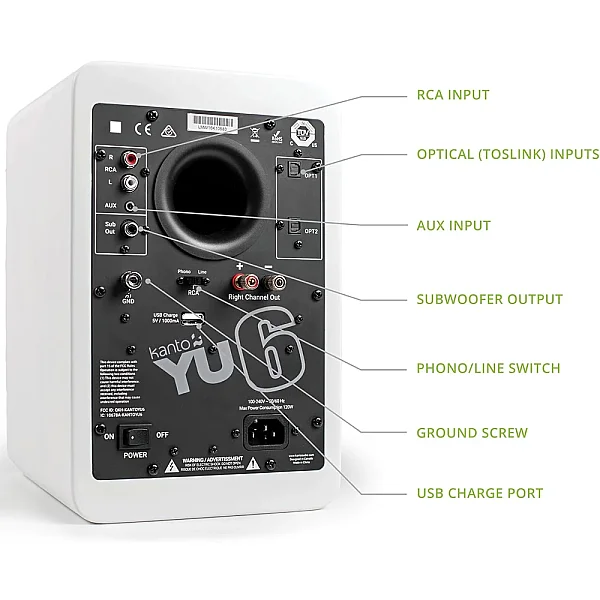 YU6 | 200 Watt 5'' Aktif Hoparlörler, Bluetooth® - Mat Beyaz - 2